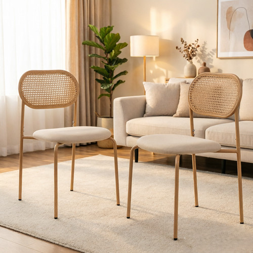 2er rattan esszimmerstühle - rattan,