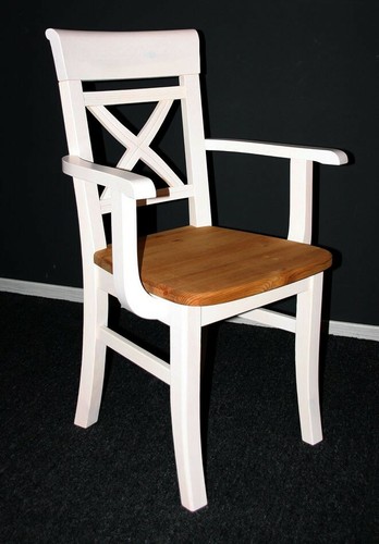 Armlehn stuhl 2farbig weiß - armlehn-stuhl,
